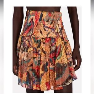 A.L.C. Multicolor Luna Printed Silk Blend Mini Skirt